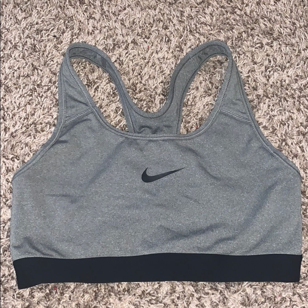 Grey Nike sports bra